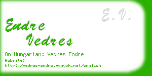 endre vedres business card